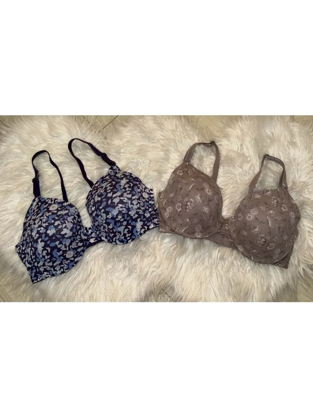 2 Warners 01593 This Is Not A Bra Full Coverage T-Shirt Bras Floral Womens 34C